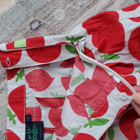 Mini Boden Girls Apple Print Bow Skirt Sz11-12y - Picture 5 of 10